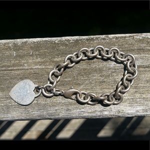 Sterling Silver Heart Tag Bracelet